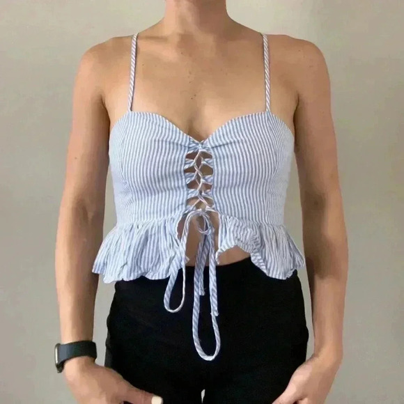 Forever 21 Blue Cropped Tank Top - Picture 6 of 6